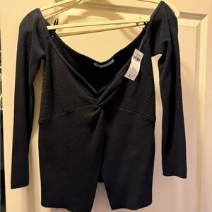 Abercrombie & Fitch Black Ribbed Knit Top